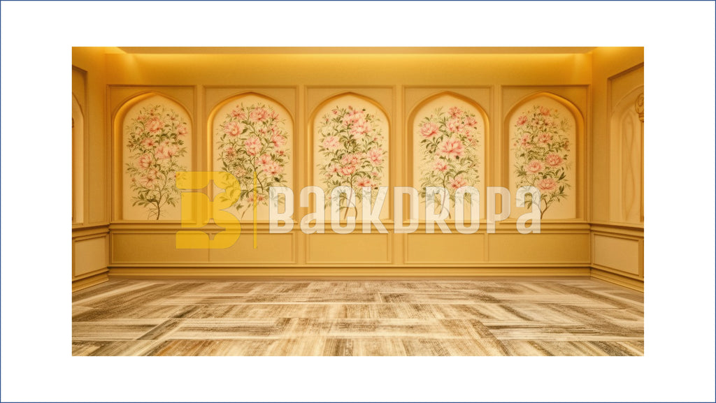 ELEGANT FLORAL ARCH WALL PANEL BACKDROP FOR PORTRAIT & EVENT PHOTOGRAPHY
