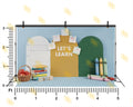 LETS LEARN SCHOOL THEME WITH BOOKS AND CRAYONS BACKDROP FOR KIDS & EDUCATION PHOTOGRAPHY