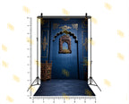 ROYAL TEAL ARCH WALL WITH GOLD CARVINGS BACKDROP FOR TRADITIONAL & PORTRAIT PHOTOGRAPHY