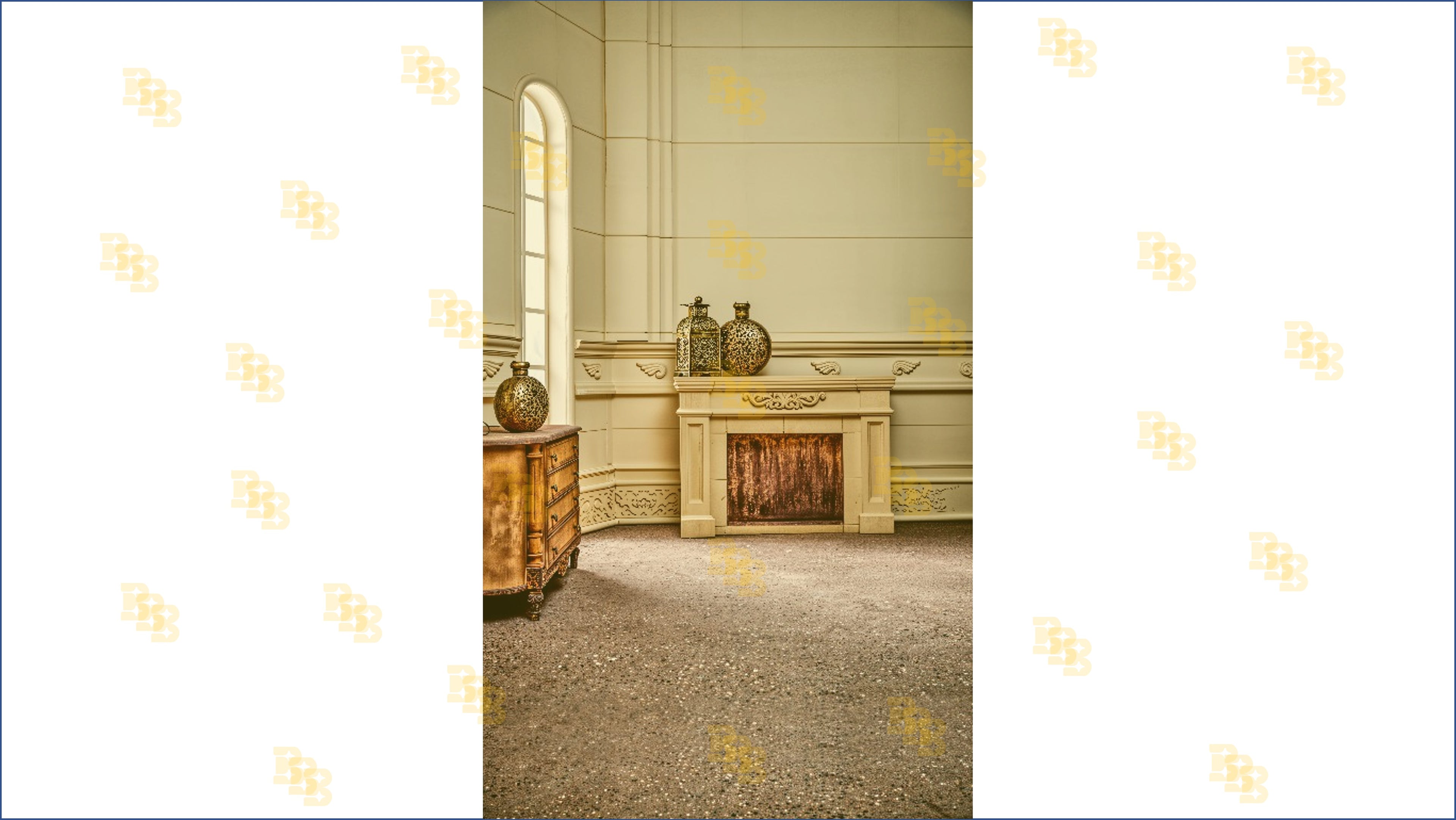 CLASSIC FIREPLACE ROOM WITH VINTAGE CABINET BACKDROP FOR GROOM & ELEGANT PHOTOGRAPHY