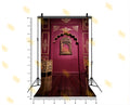 ROYAL MAROON ARCH WALL WITH GOLD CARVINGS BACKDROP FOR TRADITIONAL & GROOM PHOTOGRAPHY