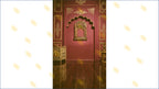 ROYAL MAROON ARCH WALL WITH GOLD CARVINGS BACKDROP FOR TRADITIONAL & GROOM PHOTOGRAPHY