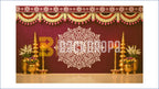 TRADITIONAL MAROON FLORAL MANDALA WITH TEMPLE DECOR BACKDROP FOR WEDDING & HOUSE FUNCTIONS PHOTOGRAPHY