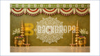 TRADITIONAL OLIVE GREEN FLORAL MANDALA WITH TEMPLE DECOR BACKDROP FOR WEDDING & HOUSE FUNCTIONS PHOTOGRAPHY
