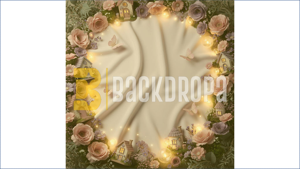 ENCHANTED FLORAL FAIRY GARDEN FRAME BACKDROP FOR NEW BORN BABY PHOTOGRAPHY