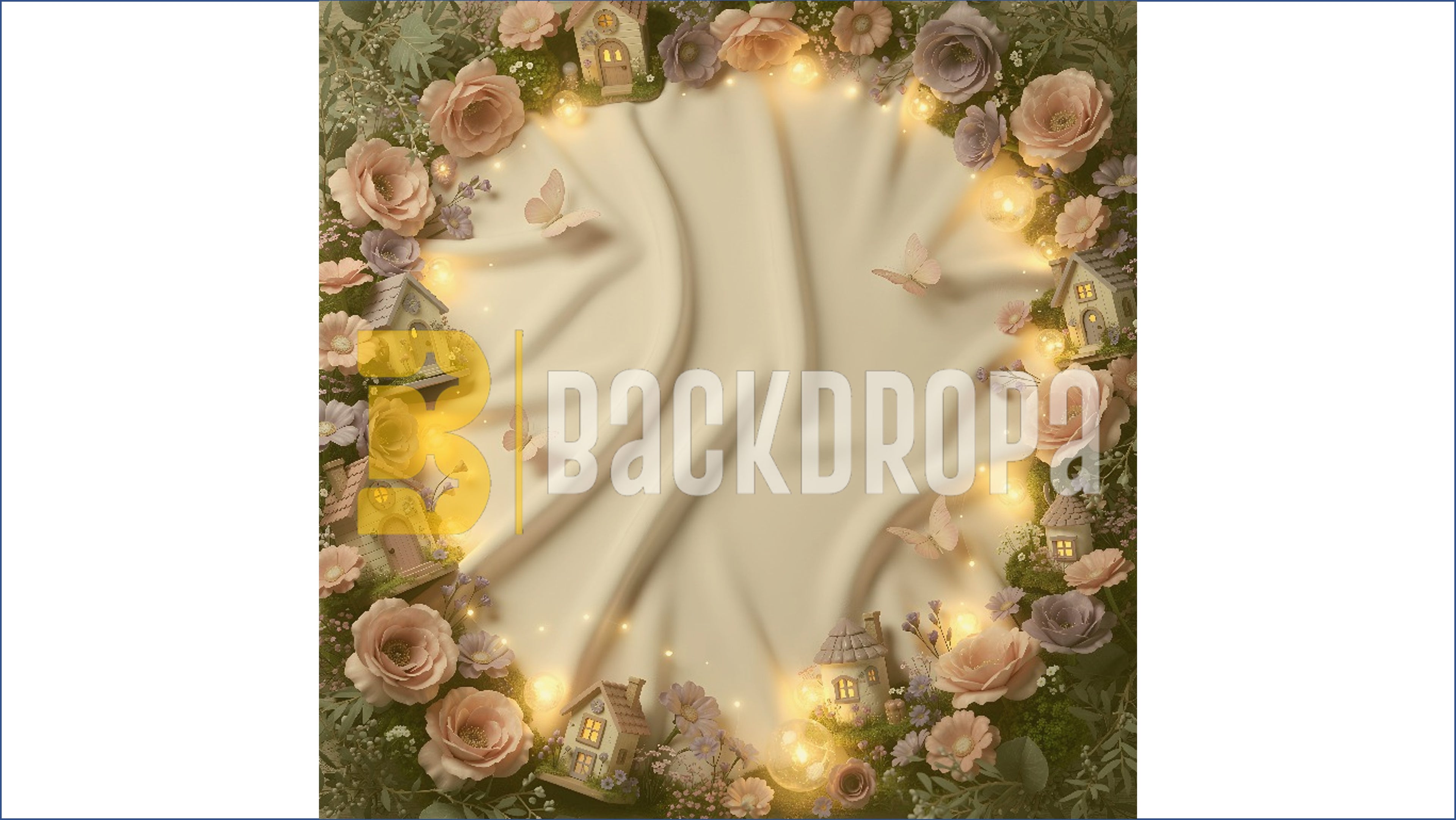 ENCHANTED FLORAL FAIRY GARDEN FRAME BACKDROP FOR NEW BORN BABY PHOTOGRAPHY