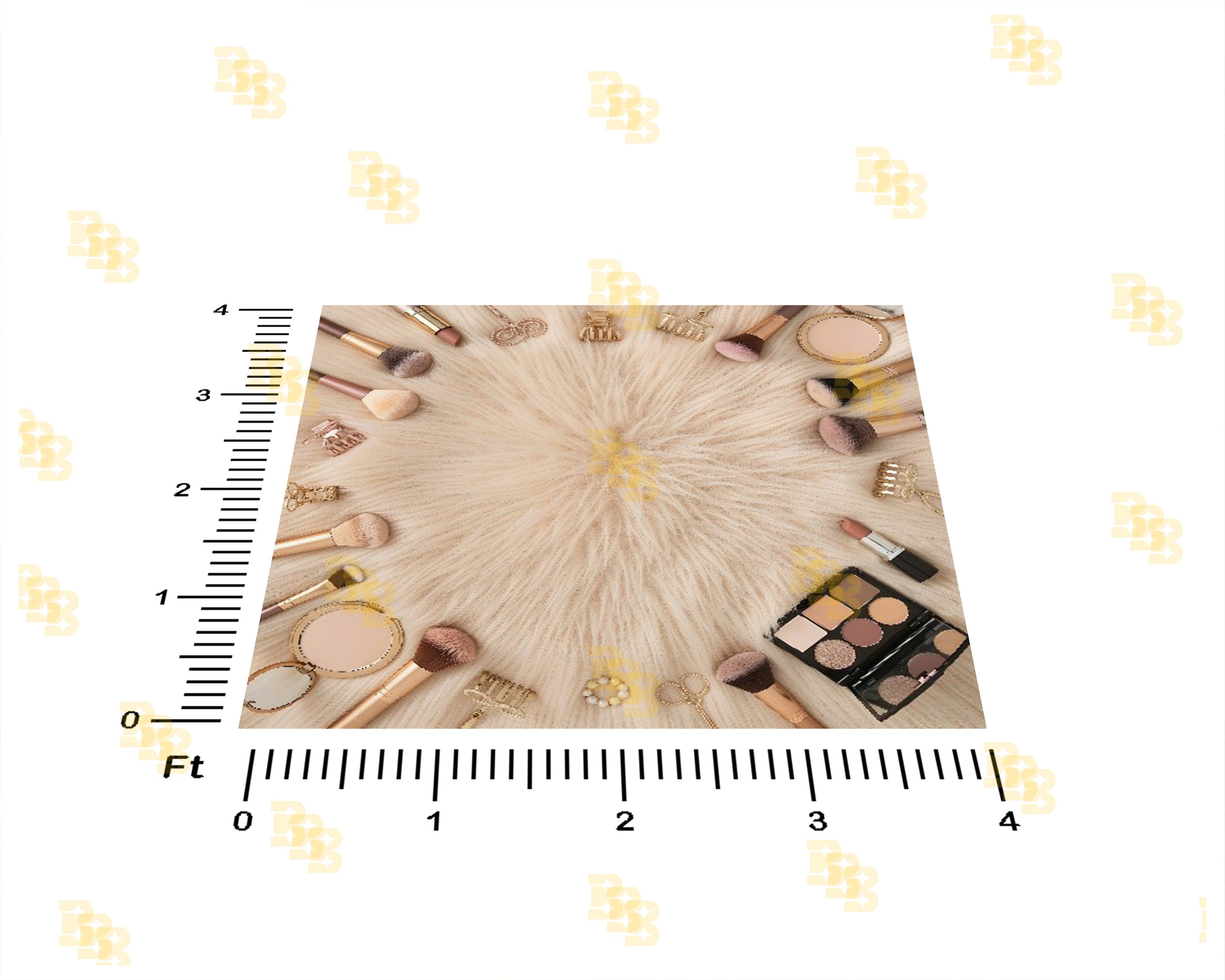 LUXURY MAKEUP & BEAUTY BRUSHES SOFT FUR FRAME BACKDROP FOR FASHION & BEAUTY PHOTOGRAPHY