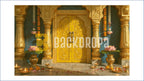 ROYAL GOLDEN TEMPLE DOOR WITH LOTUS & DIYA DECOR BACKDROP FOR WEDDING & FESTIVE PHOTOGRAPHY
