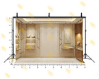 LUXURY CREAM JEWELLERY SHOWROOM INTERIOR BACKDROP FOR FASHION & PRODUCT PHOTOGRAPHY