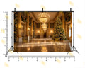 ROYAL CHRISTMAS PALACE HALL WITH GRAND TREE BACKDROP FOR FESTIVE PHOTOGRAPHY