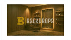 LUXURY WOODEN LOUNGE ROOM WITH VINTAGE FRAME BACKDROP FOR GROOM & FASHION PHOTOGRAPHY