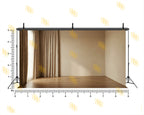 MINIMAL BEIGE CURTAIN ROOM INTERIOR BACKDROP FOR PORTRAIT & PRODUCT PHOTOGRAPHY