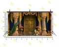 ROYAL TEMPLE DOOR WITH PEACOCK & SACRED COW BACKDROP FOR TRADITIONAL PHOTOGRAPHY