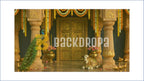 ROYAL TEMPLE DOOR WITH PEACOCK & SACRED COW BACKDROP FOR TRADITIONAL PHOTOGRAPHY