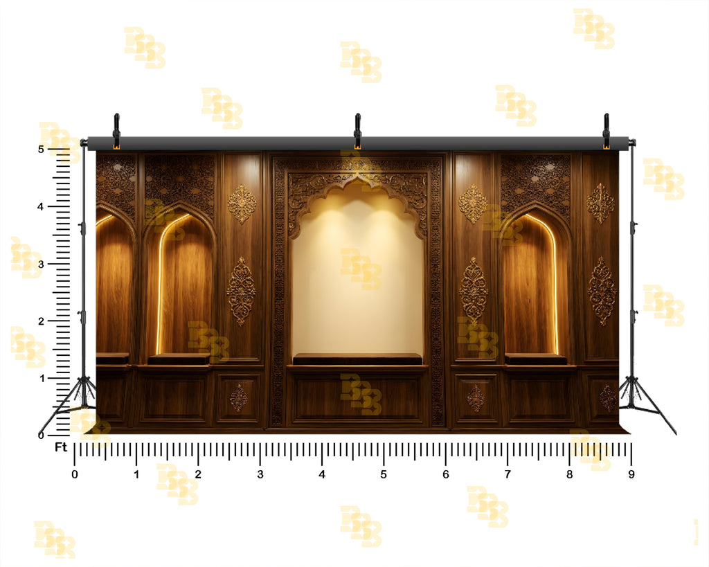 ROYAL WOODEN ARCH DISPLAY WALL BACKDROP FOR JEWELLERY & FASHION PHOTOGRAPHY