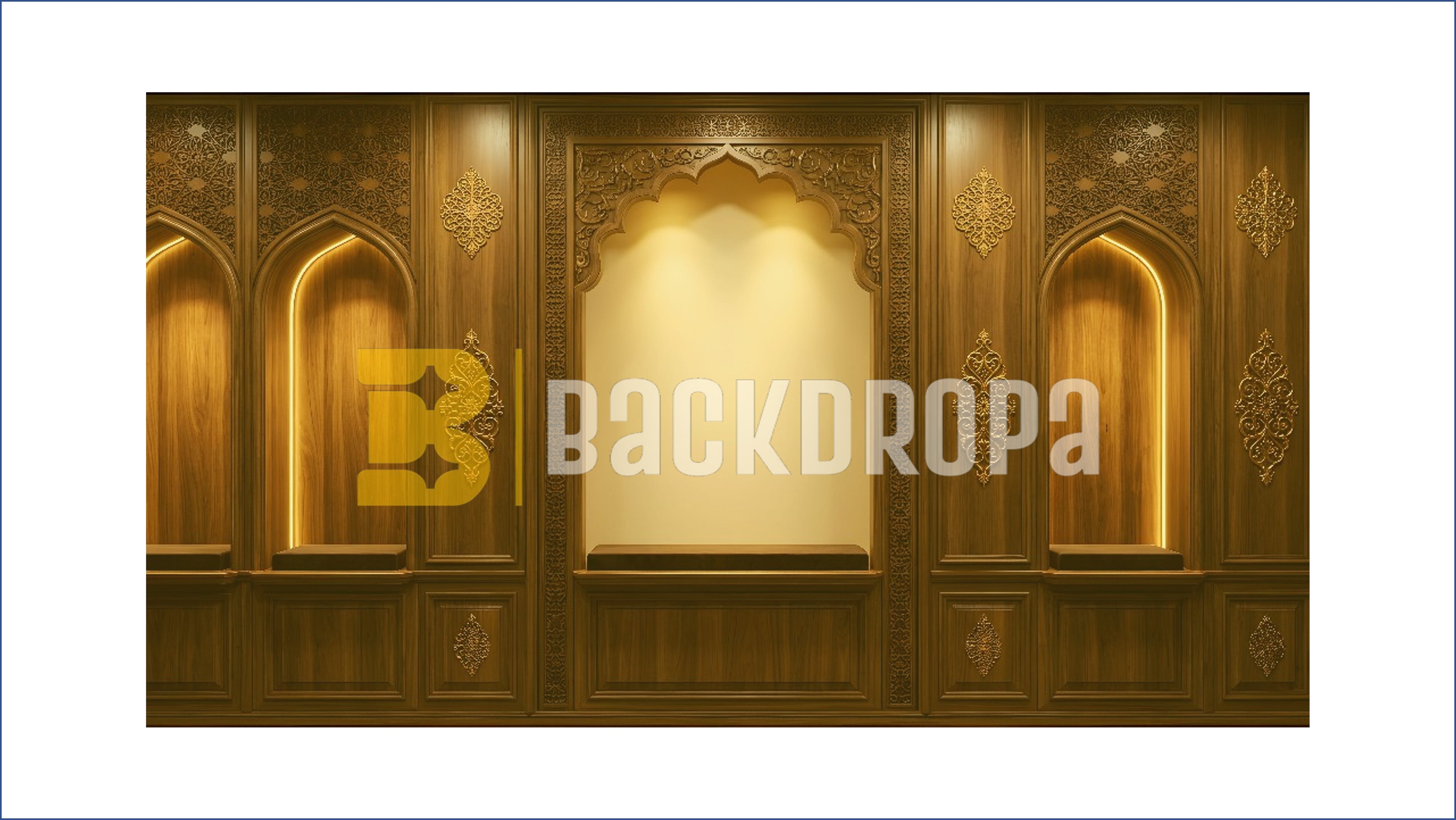 ROYAL WOODEN ARCH DISPLAY WALL BACKDROP FOR JEWELLERY & FASHION PHOTOGRAPHY