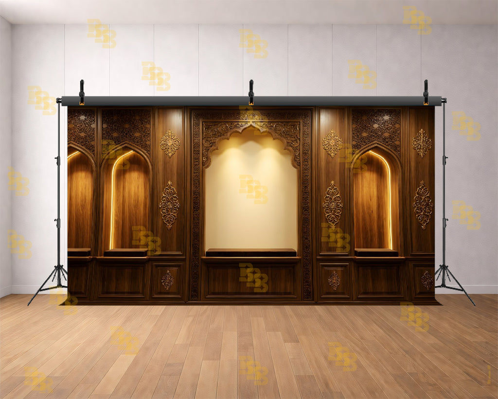 ROYAL WOODEN ARCH DISPLAY WALL BACKDROP FOR JEWELLERY & FASHION PHOTOGRAPHY