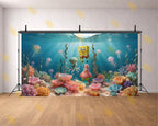 CARTOON UNDERWATER SEA WORLD BACKDROP FOR KIDS & BIRTHDAY PHOTOGRAPHY