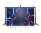 FUTURISTIC NEON GLOW GEOMETRIC WALL BACKDROP FOR GAMING & MODERN PHOTOGRAPHY