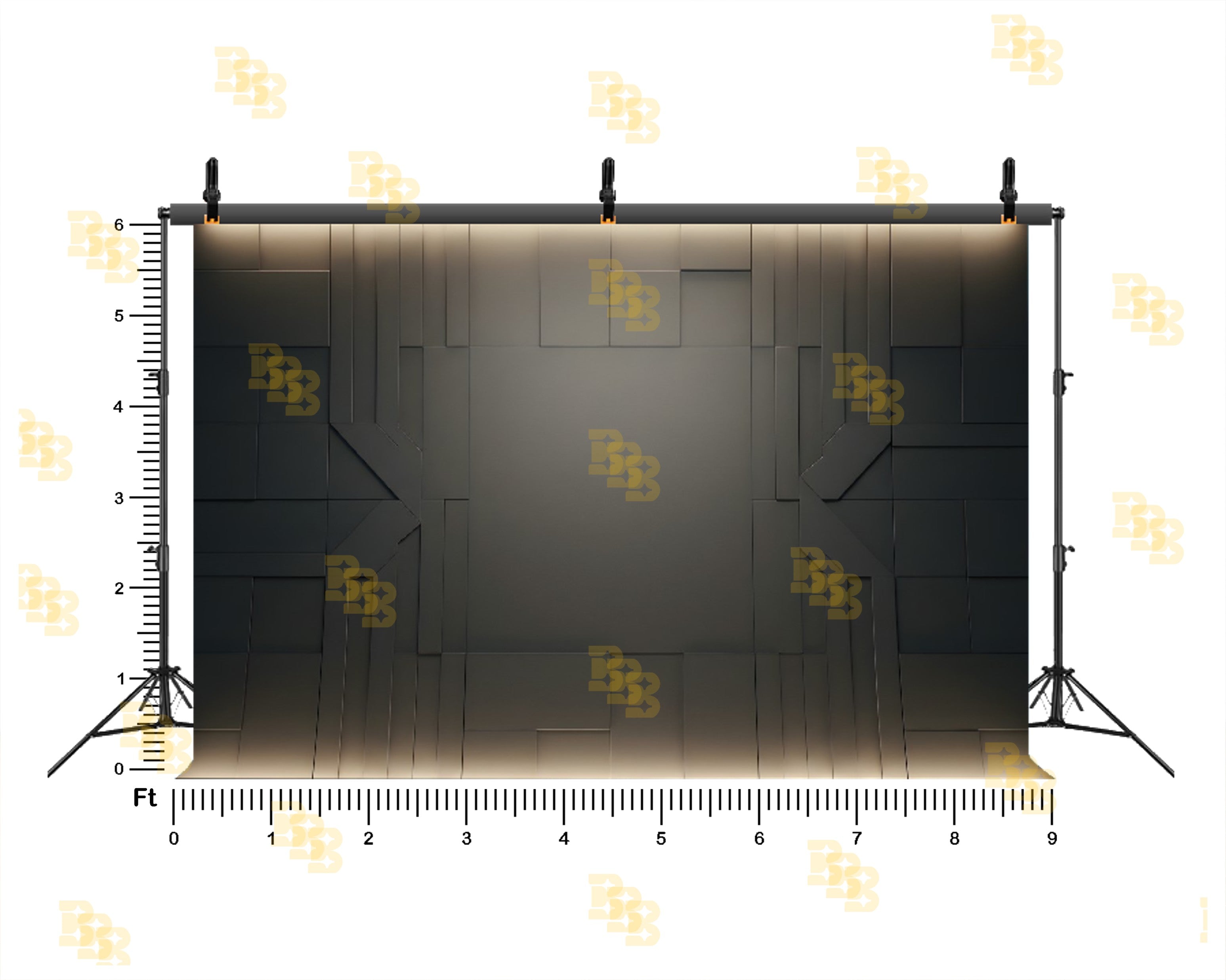 MODERN DARK GEOMETRIC PANEL WALL BACKDROP FOR PORTRAIT & COMMERCIAL PHOTOGRAPHY