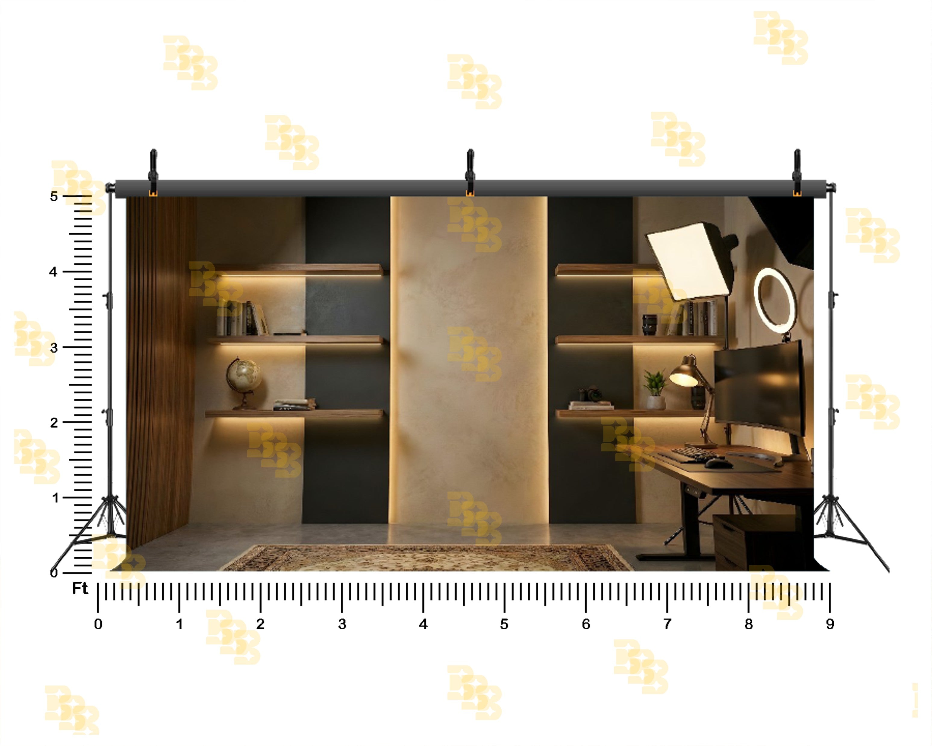 MODERN CONTENT CREATOR STUDIO ROOM BACKDROP FOR STREAMING & PORTRAIT PHOTOGRAPHY