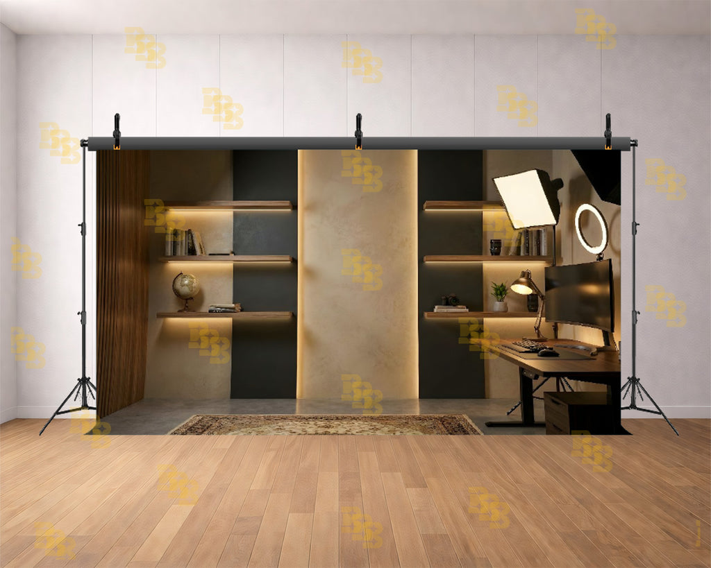 MODERN CONTENT CREATOR STUDIO ROOM BACKDROP FOR STREAMING & PORTRAIT PHOTOGRAPHY