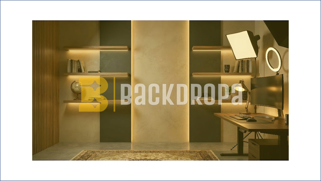 MODERN CONTENT CREATOR STUDIO ROOM BACKDROP FOR STREAMING & PORTRAIT PHOTOGRAPHY