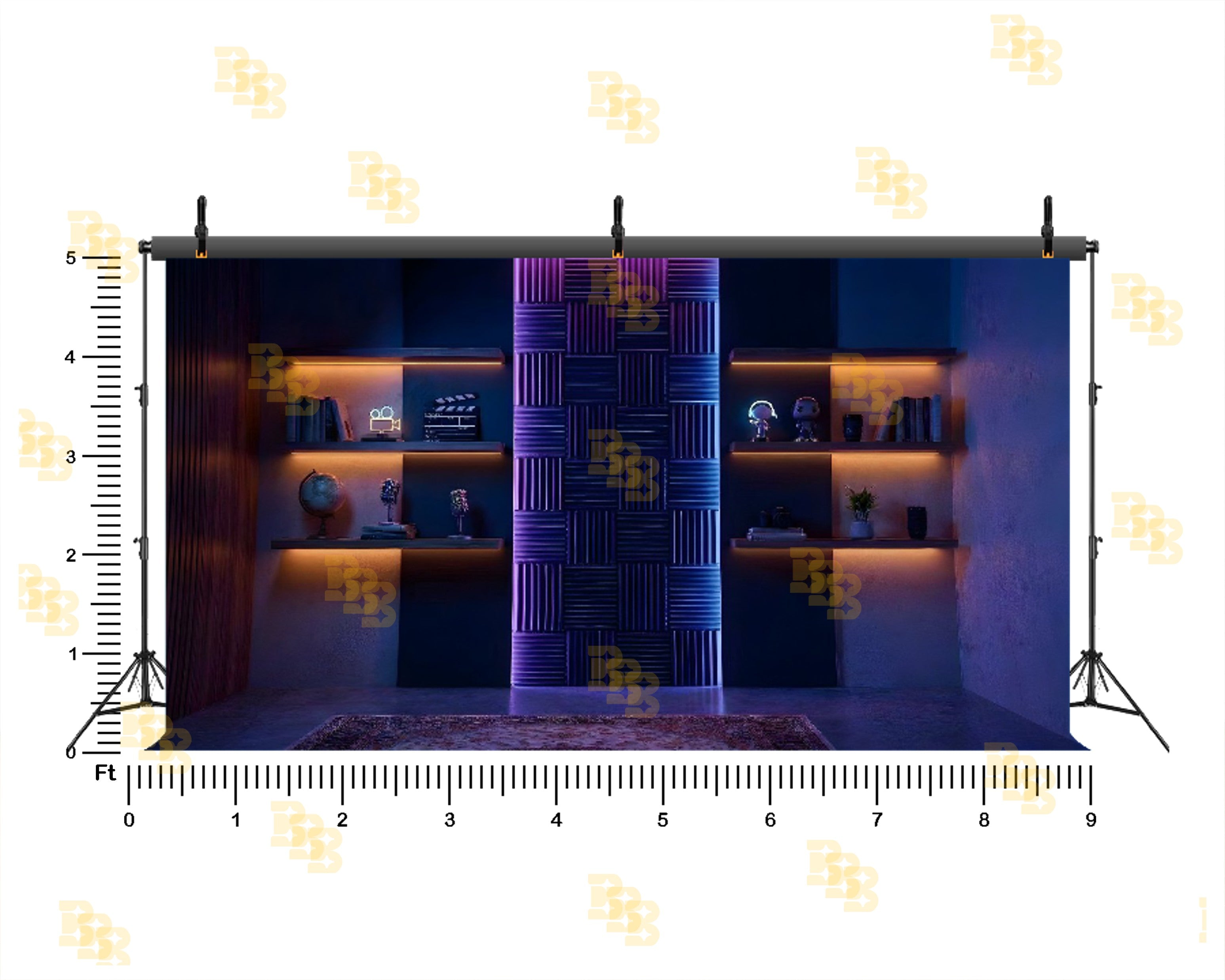 NEON CONTENT CREATOR STUDIO ROOM BACKDROP FOR STREAMING & GAMING PHOTOGRAPHY