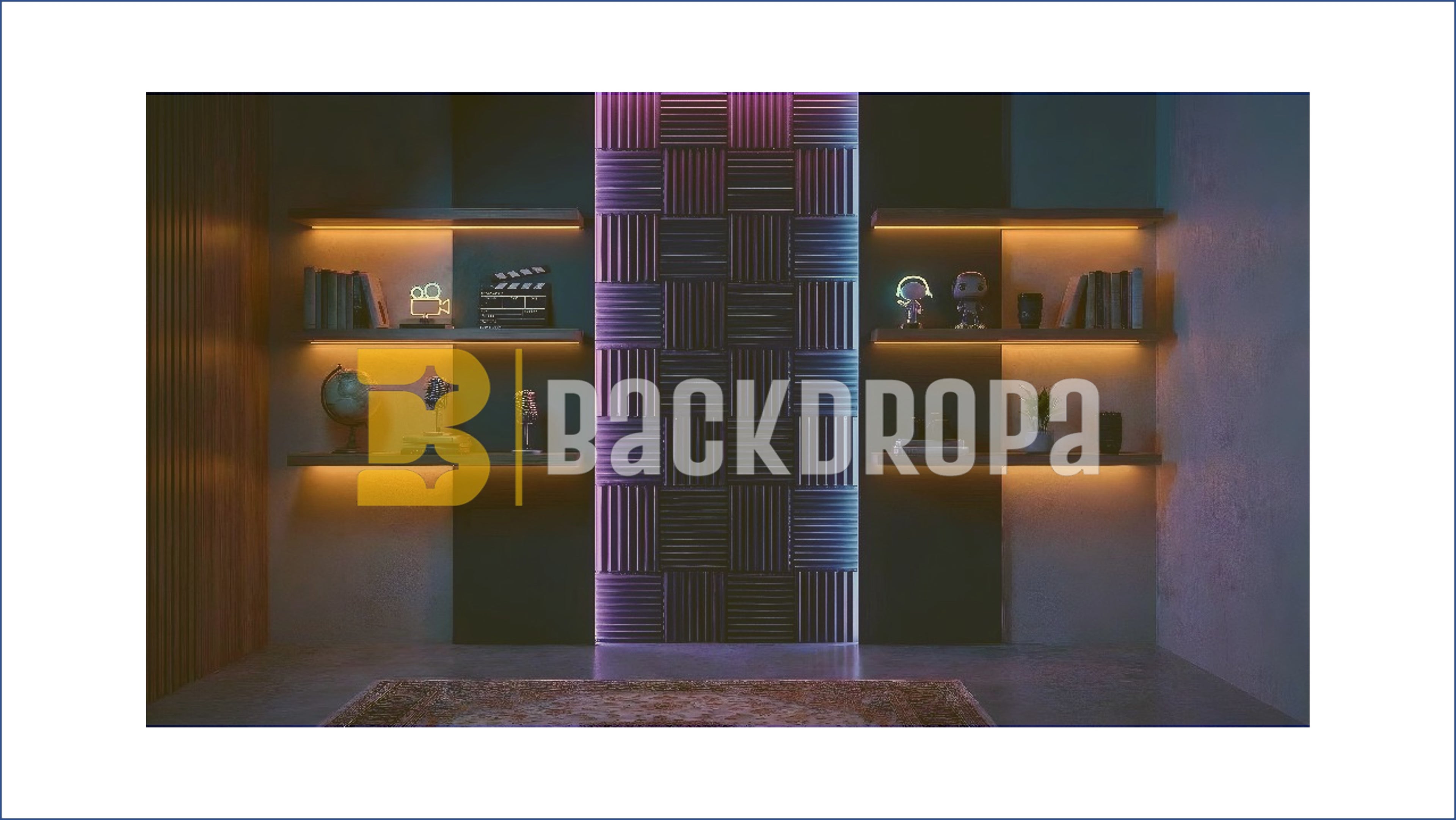 NEON CONTENT CREATOR STUDIO ROOM BACKDROP FOR STREAMING & GAMING PHOTOGRAPHY