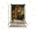 BOHO TROPICAL ARCH WITH RATTAN LIGHTS BACKDROP FOR LIFESTYLE & PORTRAIT PHOTOGRAPHY