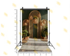 BOHO TROPICAL ARCH WITH RATTAN LIGHTS BACKDROP FOR LIFESTYLE & PORTRAIT PHOTOGRAPHY