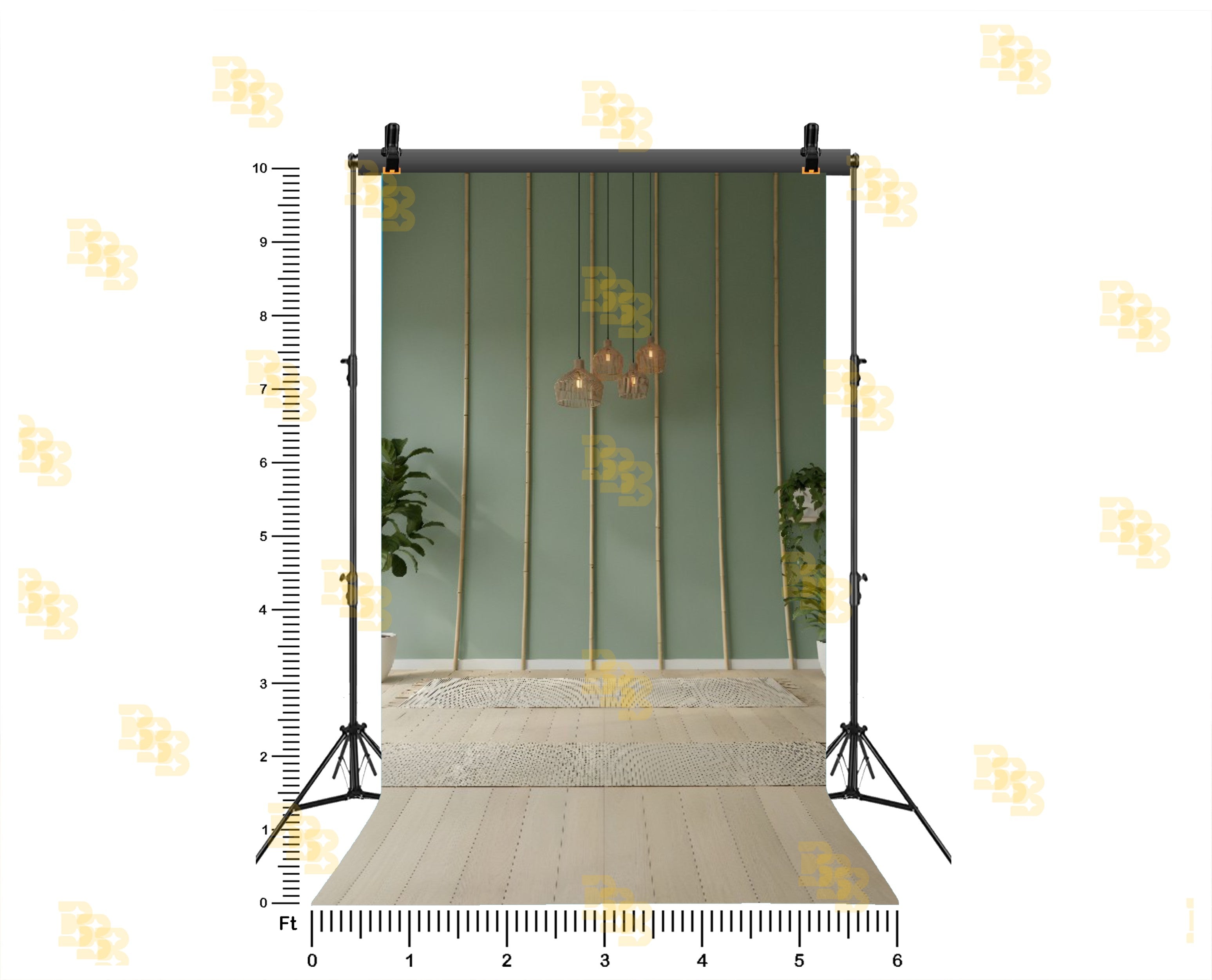 MINIMAL BAMBOO WALL INTERIOR BACKDROP FOR LIFESTYLE & PORTRAIT PHOTOGRAPHY