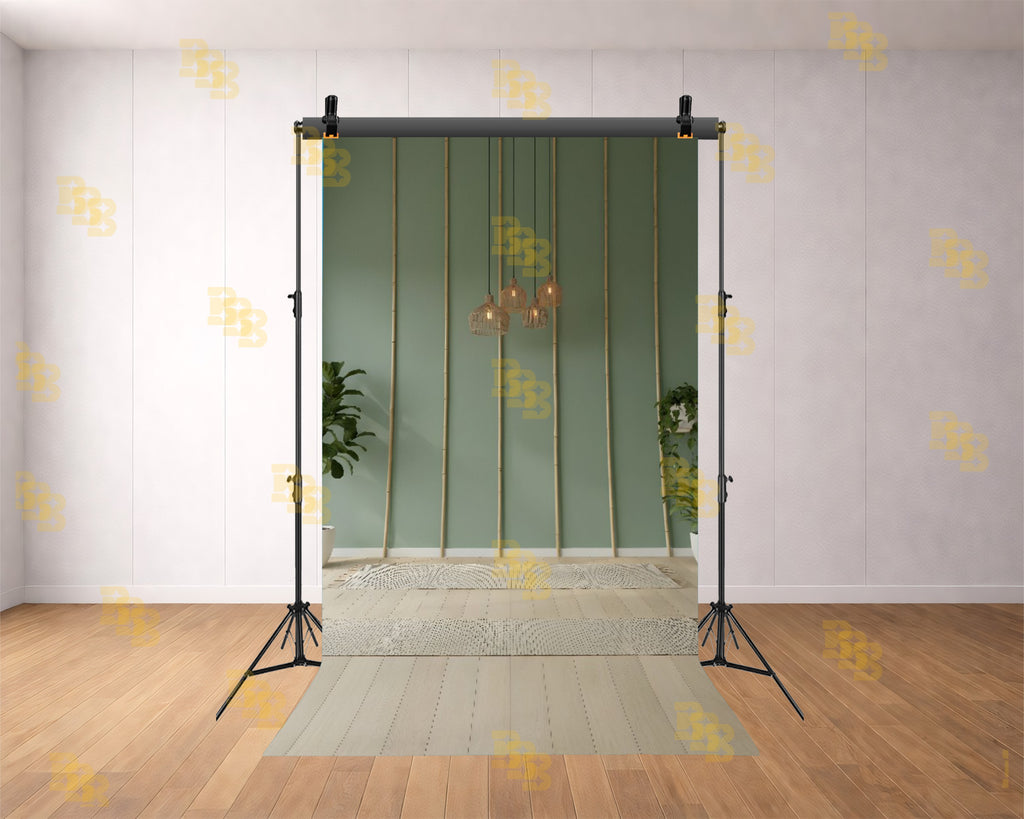 MINIMAL BAMBOO WALL INTERIOR BACKDROP FOR LIFESTYLE & PORTRAIT PHOTOGRAPHY